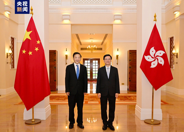 6月29日，香港特别行政区行政长官李家超在香港礼宾府会见中宣部副部长、中央