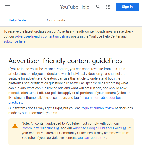 YouTube广告政策更新 适当放宽了争议内容的货币化限制