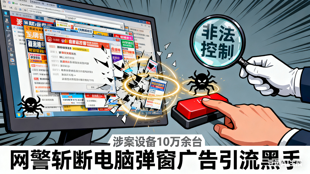 非法控制10万余台计算机，网警斩断弹窗广告引流黑手
